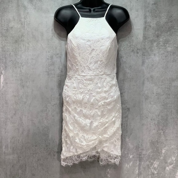 Speechless Ivory Halter Neck Floral Lace Dress XS - Picture 1 of 12